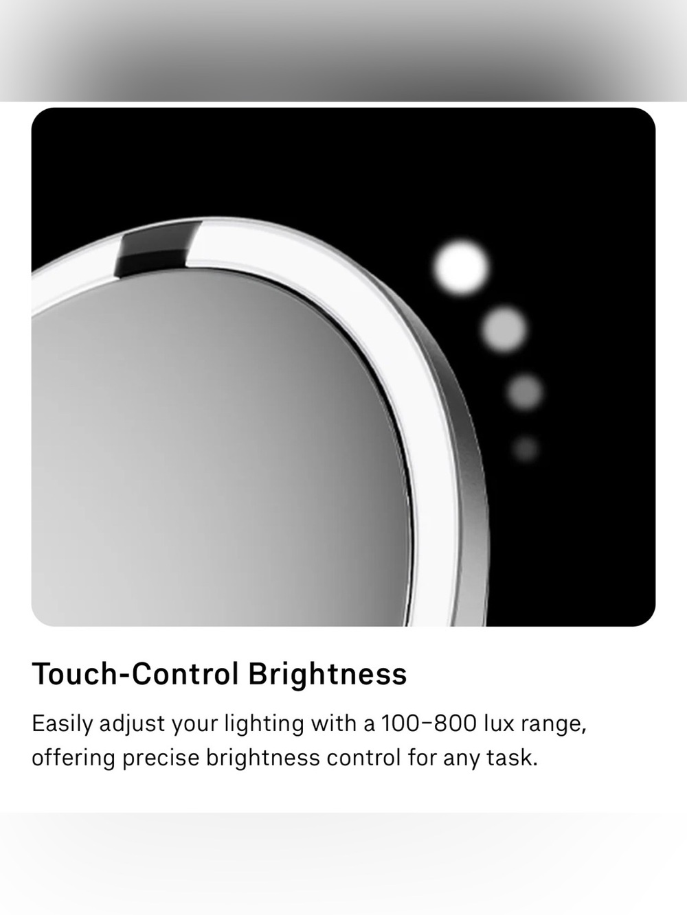 💙 SIMPLE HUMAN LED Sensor Mirror Lighted Round Vanity Mirror in Brushed Chrome - Picture 6 of 13